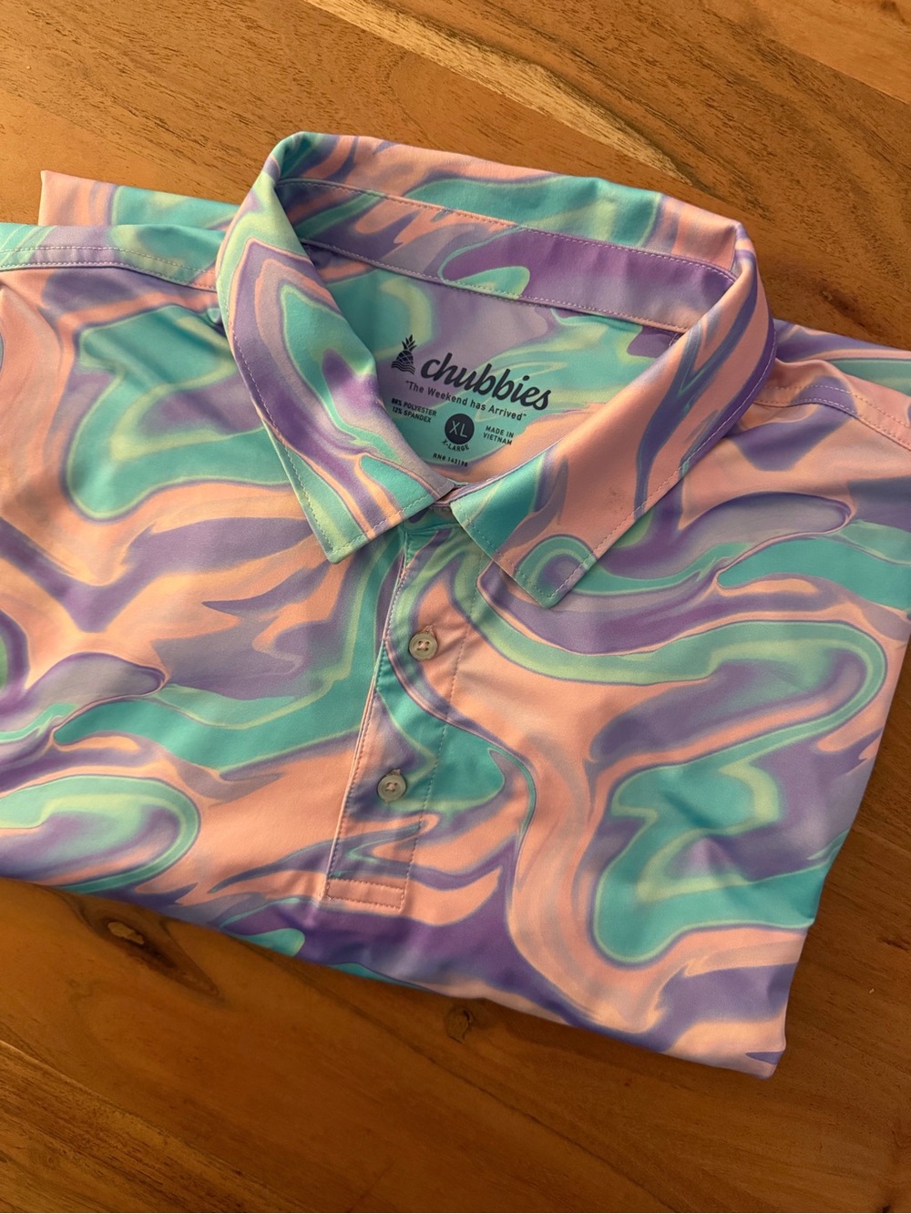 Chubbies Men's Swirl Polo - Pastel Pink, Mint & Lavender